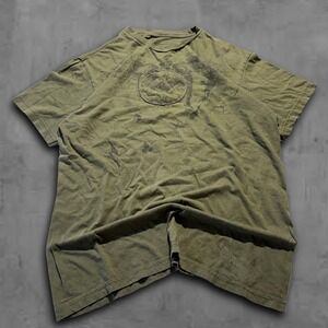 Vintage Relaxed Olive Green Graphic 2000s Streetwear Tee